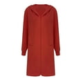 thumbnail image 5 of Ediodpoh Hooded Cardigan Sweaters for Women Fall Open Front Knit Winter Outerwear with Pockets Soft and Warm Red M, 5 of 5