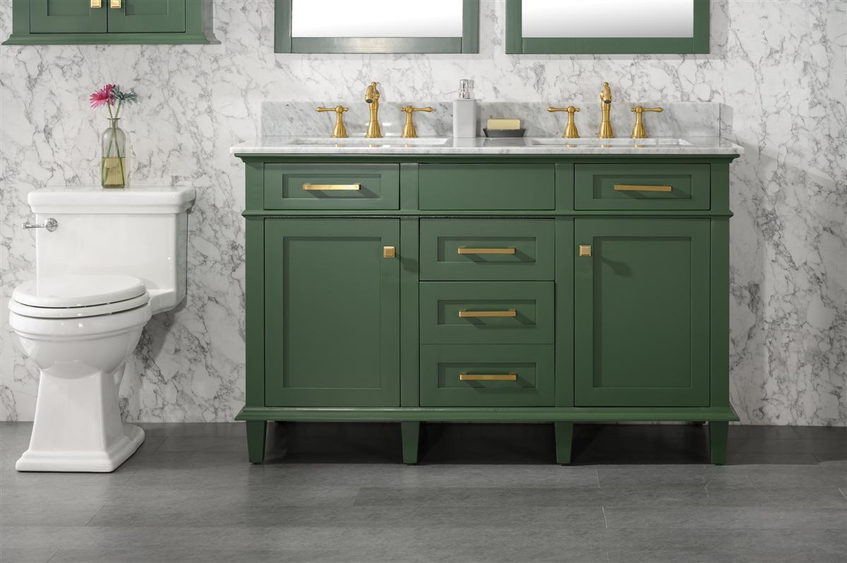 Legion Furniture 54inch Vogue Green Finish Double Sink Vanity