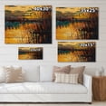 thumbnail image 4 of Designart 'Yellow Evening Glow Through The High Grass By The Lake' Nautical & Coastal Print on Natural Pine Wood, 4 of 5