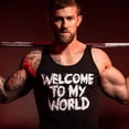 thumbnail image 3 of 5% Nutrition Rich Piana WelcomeToMyWorld Mens Black Tank Top, Sleeveless Gym Tank Tops for Men, Athletic Exercise Fitness Bodybuilding Workout Clothes - 3X-Large, 3 of 6
