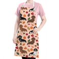 thumbnail image 5 of Fall Dachshund and Pumpkin Apron-Garden Aprons for Women with Pockets-Cotton Linen Waterproof Kitchen Cooking Gardening Aprons Adjustable for Kitchen,Cooking,BBQ and Salon 33x27 Inch, 5 of 7