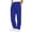 Blue, variant on Men Joggers Casual Pants Comfortable Loose Fit Solid Color Fleece Lined Sweatpants For Men Winter Warm Large Size Pants White 4XL