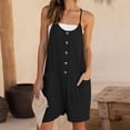 thumbnail image 3 of Mamelucos Mono sin mangas para mujer con bolsillos Cuello redondo Mono suelto Traje de vacaciones Cgtredaw Negro T M para Mujer, 3 of 6
