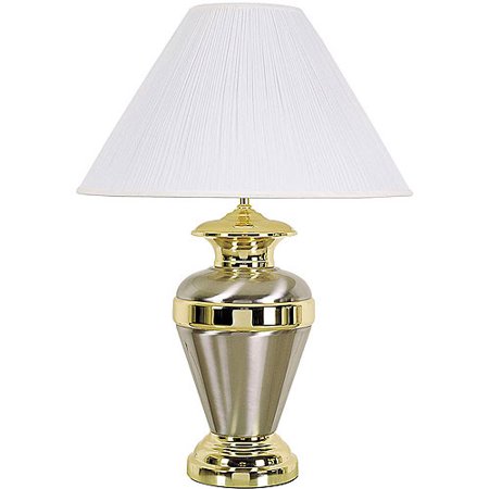 ORE International Metal Table Lamp, Satin Nickel