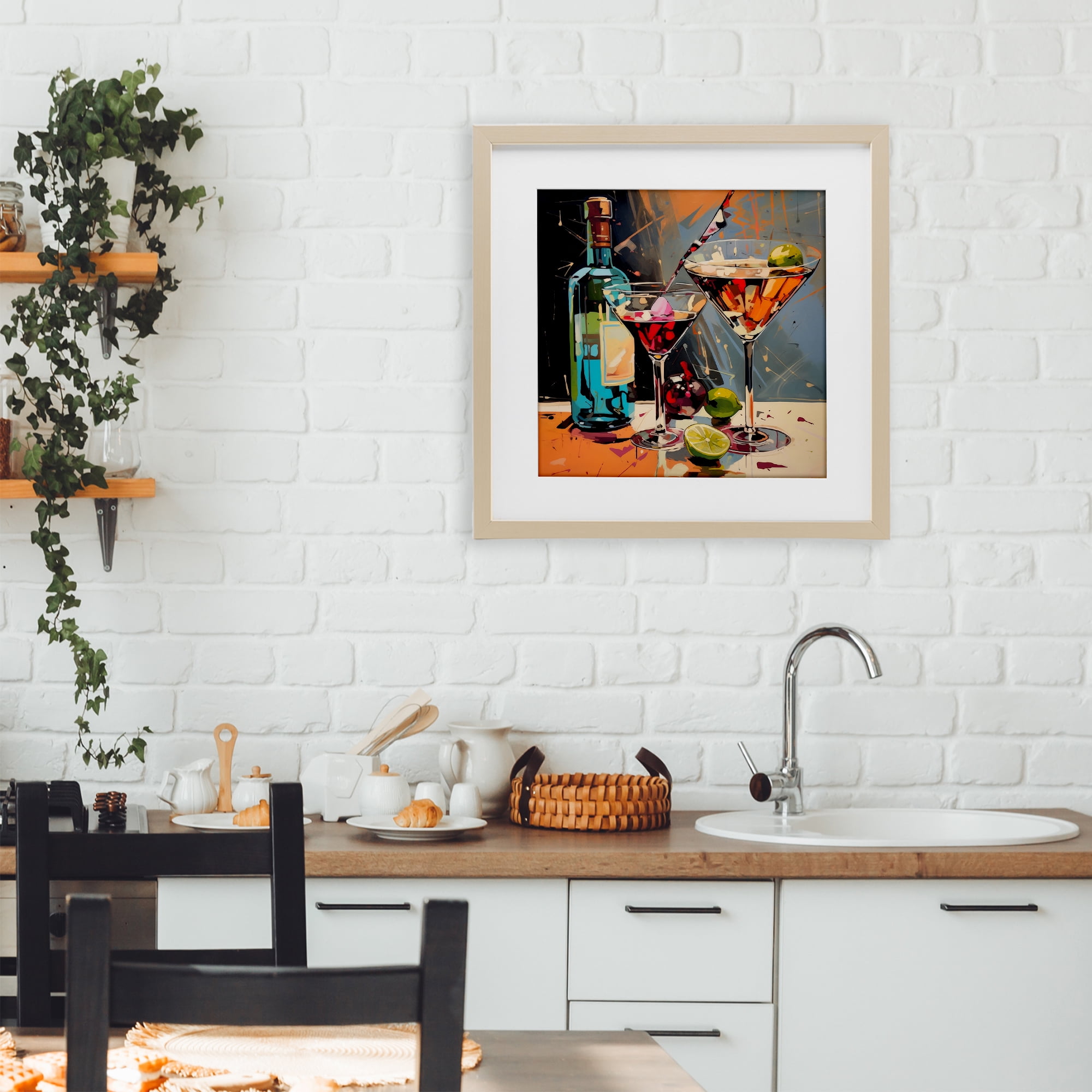 Stupell Industries Every Sip of Martini Night Birch Framed Print Under Glass, design by Lazar Studio
