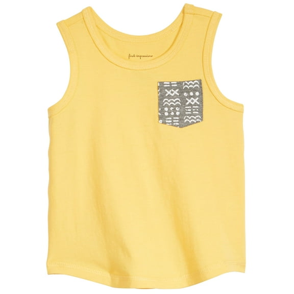 First Impressions Baby Boys Printed Pocket Cotton Tank Top Corn Silk 12 Months