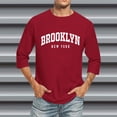 thumbnail image 2 of Men Summer Tops Men T Shirts - Stylish Crewneck Solid Color Tee for Everyday Comfort 3/4 Sleeve Letter City Name Design Knit Top for Men L, 2 of 4
