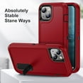 thumbnail image 3 of Entronix Heavy Duty Case with Kickstand for Apple iPhone 12, Red, 3 of 6