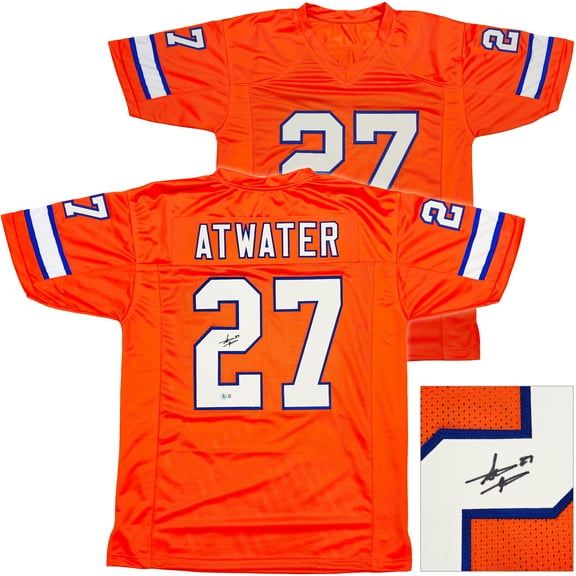 Denver Broncos Steve Atwater Autographed Orange Jersey Beckett BAS Witness 238329