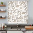 thumbnail image 5 of Khaki Farmhouse Sheer Curtains 54 Inches Long, Floral Floral Plant Leaf Vintage Spring Light Filering Curtains, Breathable Simi Curtain Privacy Drapes for Kitchen Bathroom Small Window Treatment, 5 of 9