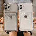 thumbnail image 2 of Funda transparente de TPU a prueba de golpes para iPhone, carcasa transparente con tarjetero para iPhone 11, 12, 13, 14 Pro Max, XR, X, XS, SE 2020, 7, 8 Plus Fivean unisex, 2 of 2