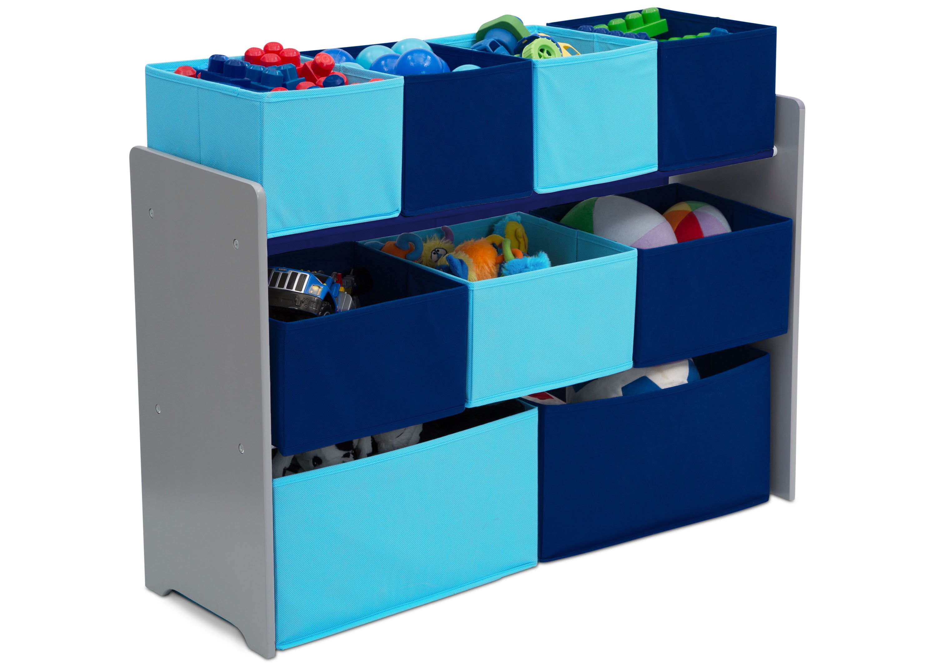 Delta Children Deluxe Multi-Bin Toy Organizer with Storage Bins, Greenguard  Gold Certified, Grey