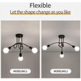 thumbnail image 3 of Vintage 3 Lights Chandelier Lighting, Industrial Style Sputnik Chandelier Dimmable Easy Installation for Widespread Use, Rustic Farmhouse Design Black Finish, 3 of 5