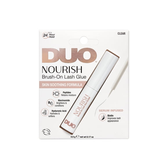 DUO Nourish Brush-On Lash Glue, Clear, 0.17 oz