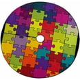 thumbnail image 1 of FMSHPON Colorful Shiny Puzzle Xmas Christmas Tree Skirt Stand Mat for Holiday Party Decoration Indoor Outdoor 36 inches, 1 of 3