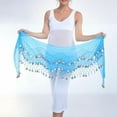 thumbnail image 4 of Women's Belly Dance Hip Scarf Beads Fringe Skirt Wrap for Belly Blue Free Size, 4 of 4