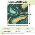 thumbnail image 2 of Teal Gold Marble Pattern Square Fitted Tablecloth with Elastic Edge,Square Table Cover,Washable Elastic Table Cover for Home Kitchen Party Decor 36"x36", 2 of 6
