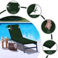 thumbnail image 4 of Outdoor Chaise Lounge Cushion, High-Density Foam Fill Patio Furniture Bench Cushions with Ties, Thicken Waterproof Replacement Back Chaise Cushions for Pool, Sand Beach (Dark Green), 4 of 6