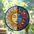 thumbnail image 2 of Sun and Moon Face Stained Glass Suncatcher, Celestial Decor for Boho Home, Spiritual Decor, Astrology Lovers Gift, Sun Suncatcher Ornament, Stained Glass Ornament 2025, Holiday, 2 of 6