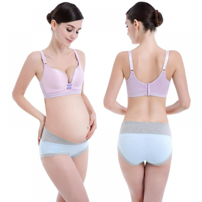 Cotton U-Shaped Low Waist Maternity Underwear Pregnant Women Panties  Pregnancy Briefs for Belly Support(Apricot,XL) 