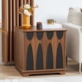 thumbnail image 4 of LEFHDA Set of 2 24" Large Square End Tables with Storage — Mid Century Modern Sofa Side Tables, Nightstands with Doors/Drawer & Adjustable Shelf for Living Room, 4 of 10