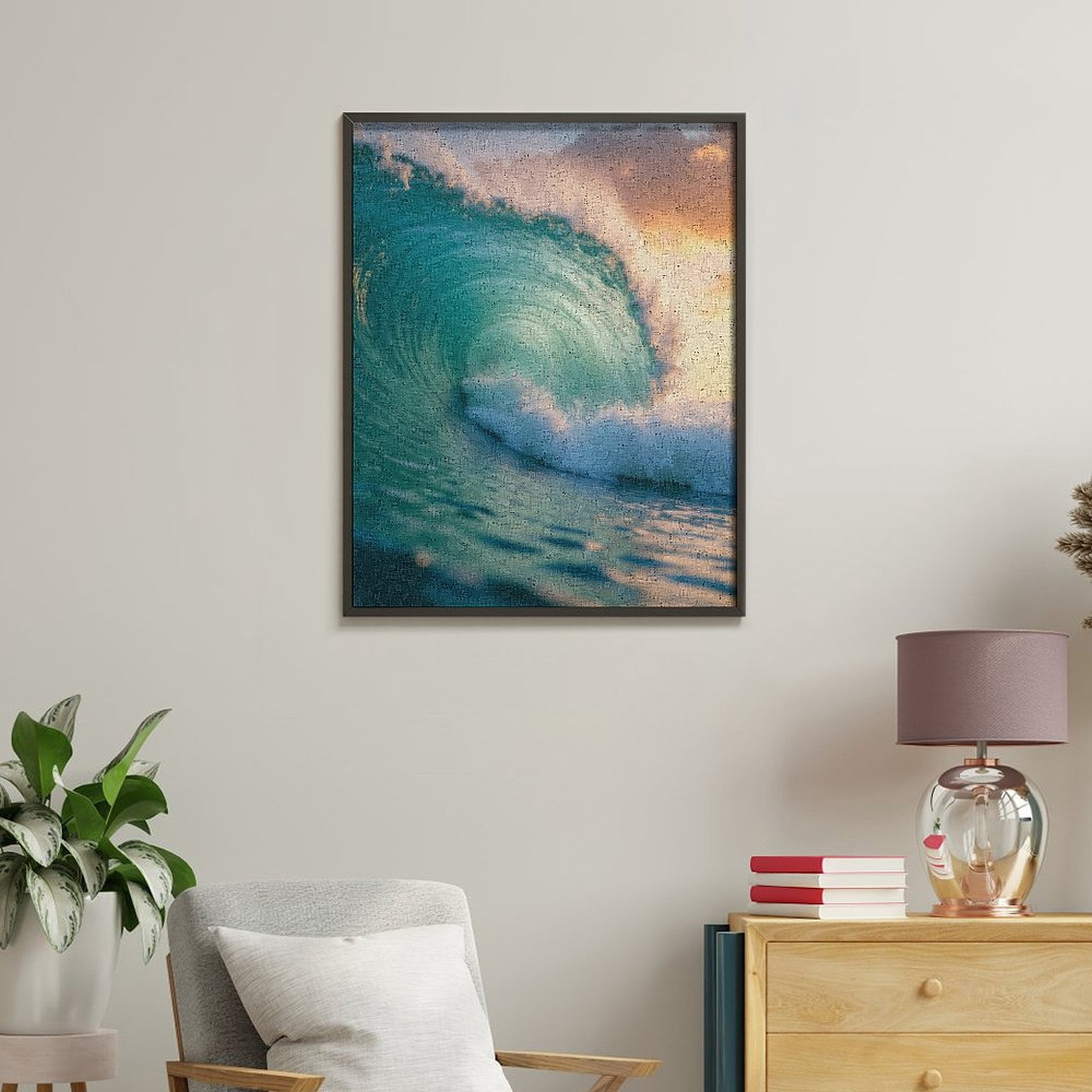 Paint by Numbers Kit for Adults, Ocean Wave Surfing Sunset Beauty Paint by Numbers, Easy Paint by Numbers Kit for Adults Beginner, DIY Adult Paint by Number Kits on Canvas, Home Decor