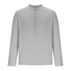 thumbnail image 1 of Blusas y camisas de manga larga con cuello redondo para hombre, blusa informal de moda con botones, transpirable, de manga larga y cuello redondo, blusa de poliéster para hombre, 1 of 4