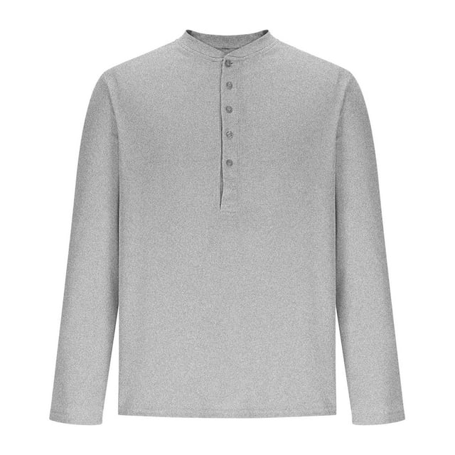 Liquidation sous 10!Ofreoo Blouse à Manches Longues Col Rond Respirante pour Hommes en Liquidation Gris TG