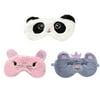 3pcs Eye Mask Smooth Flush Sleeping Aid Cartoon Animal Shape Soft and Elastic Sleeping Blindfold Set Daylight Sleeping Light Blocking Out Eye Cover