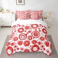 thumbnail image 2 of Manfei Modern Geometric Aesthetic 7-Piece Twin Bedding Sets,Graffiti Spiral Circle Bedding Comforter Set,Red White Sheet Sets For Children,Microfiber Bedroom Decor Reversible, 2 of 8
