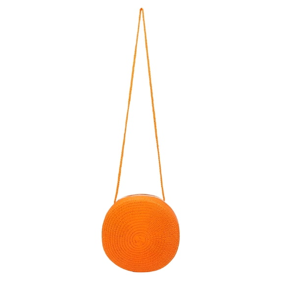 GASTROPOD 2026 New Fashion Women Straw Woven Pure Color Messenger Bag Vacation Round Purse Orange for Summer Outings, Beach Trips, Vacations, Casual Wear, Outdoor Events.