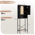 thumbnail image 4 of Ktaxon Over the Toilet Bathroom Cabinet Storage Space Saver with Double Doors and Open Shelving, Black, 4 of 10