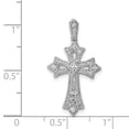 thumbnail image 4 of Auriga Fine Jewelry 14K White Gold 1/6ct. Diamond Fleur de Lis Cross Pendant for Women (L - 1.05 inch, W - 14 inch), 4 of 6