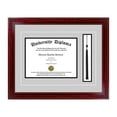 thumbnail image 3 of Single Diploma Frame with Tassel and Double Matting for 8.5" x 11" Tall Diploma with Cherry 1.5" Frame, 3 of 5