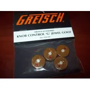 Genuine Gretsch Knobs (4), "G" Logo With Arrow & Jewel - GOLD, 099-1026-000