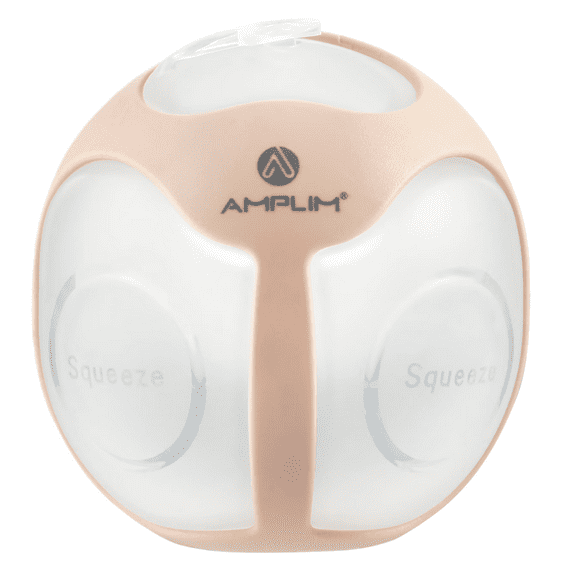 Amplim Wearable Manual Breast Pump, Discrete Hands-Free Silicone Milk Collector for Breastfeeding, Strong Letdown Suction, Leakproof 4oz Milk Saver, Comfortable Nursing Shells, HSA/FSA Eligible, Pink