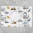 thumbnail image 2 of Cartoon Dinosaur Table Place Mats 18"x12" Set of 4 Construction Party Decor Table MatsEquipment Trucks Washable Fabric Table Mats PlacematConstruction Vehicles Kawaii Jungle Dino Placemats, 2 of 4