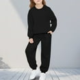 thumbnail image 2 of BLVB Toddler Boys Girls Clothes 2 Piece Fashion Fall Outfits Oversize Pullover Sweatshirt and Sweatpant Kids Jogger Sweatsuit Sets with Pockets, 2 of 7