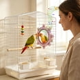 thumbnail image 4 of 2Pcs Bird Cage Mirror Toy With Rotating Sound Wheel Colorful Spinning Rattle & Chew Toy For Budgies, Parakeets, Lovebirds, Conures, Cockatiels & Canaries 3.35", 4 of 5