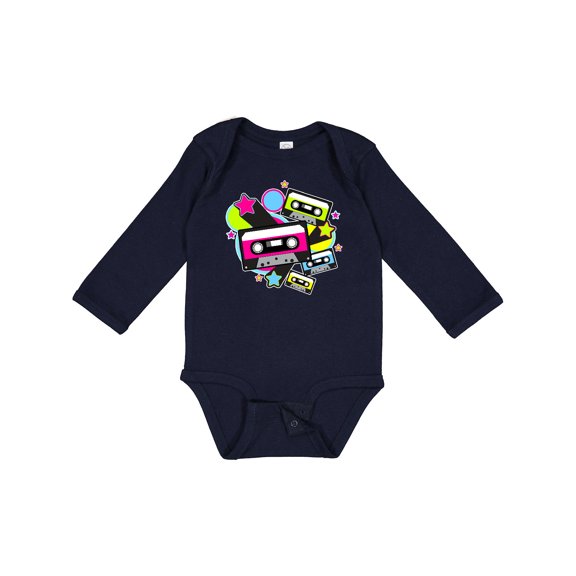 Inktastic The 80s Cassette Tapes Boys or Girls Long Sleeve Baby Bodysuit