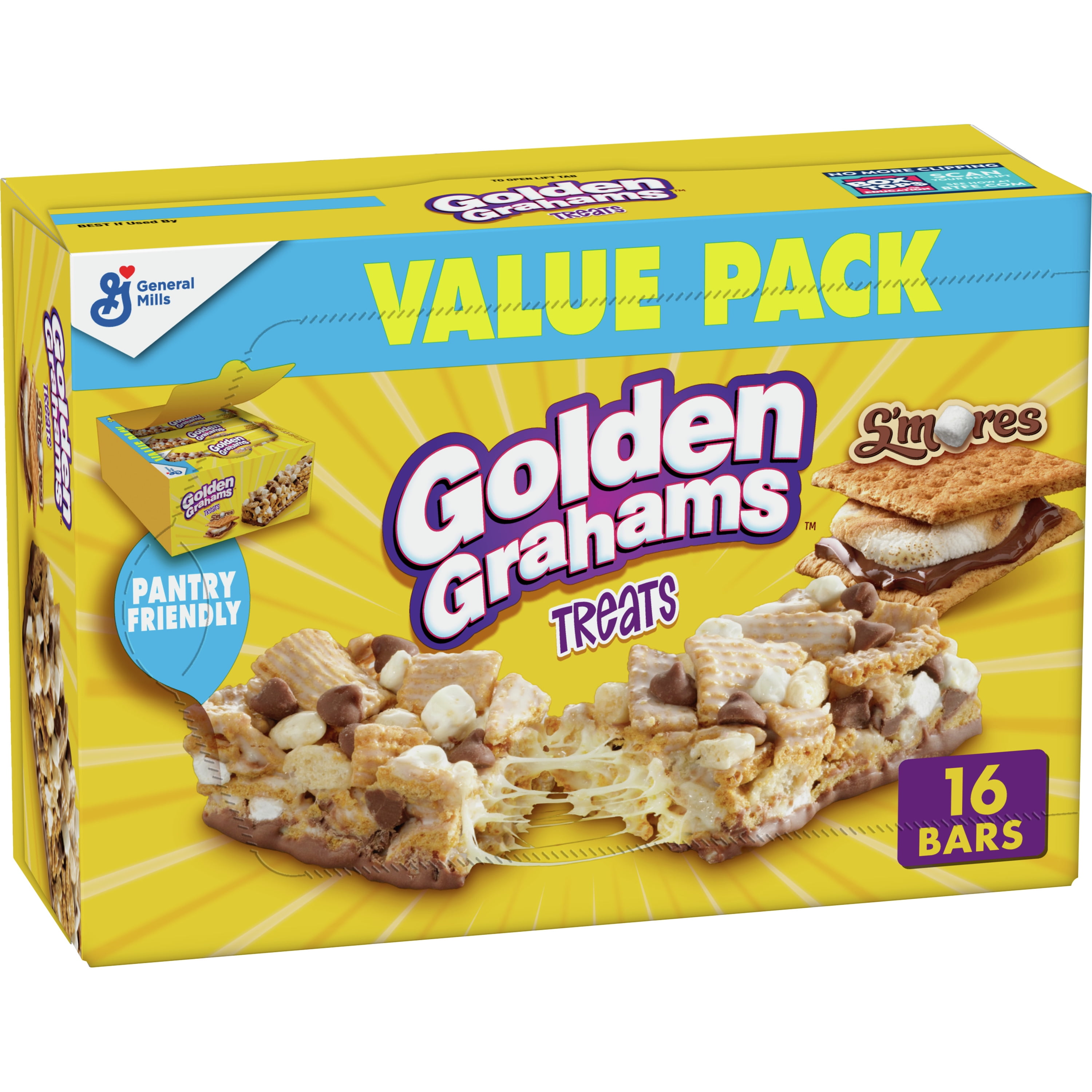 Golden Grahams S'mores Chocolate Marshmallow Breakfast Bars, 16 Bars