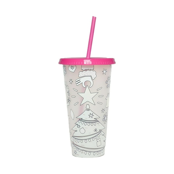 putnchl Magical Color Changing Christmas Tumbler Cup With Lid And Straw