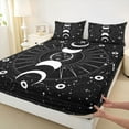 thumbnail image 3 of Homewish Bohemian Moon Sun 4-Piece Full Size Sheets For Female Men Teens,Universe Galaxy Bed Sheets,Black White Lightweight Sheet Sets,Ultra Soft Home Decor, 3 of 7