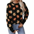 thumbnail image 2 of Suéter de cuello alto para mujer, suéter informal de cuello redondo y manga larga, suéter de punto a rayas, blusa holgada, suéter para mujer, 2 of 8