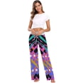 thumbnail image 6 of Women's Bright Ethnic Pattern Printed Pajama Pants, Casual Pajama Bottoms Lounge Pants Wide Leg, 6 of 7