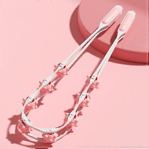 (Pink)Shoulder Neck&Back Dredging Meridian Manual Roller Massager