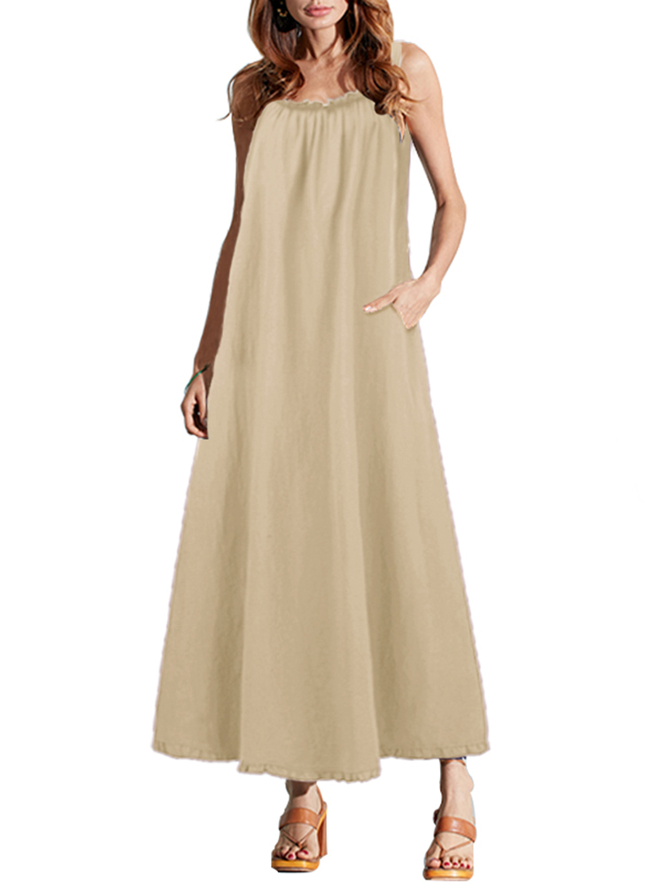 beige beach dress