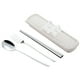 thumbnail image 2 of Juego portátil de cubiertos - tenedor, cuchara, palillos con estuche de acero inoxidable - Utensilios reutilizables para acampar para comer, trabajar, viajar - fáciles de limpiar, pulidor de, 2 of 7