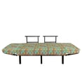 thumbnail image 3 of Orange and Turquoise Futon Couch, Abstract Scales Pattern in Pastel Colors Retro Style Print, Daybed with Metal Frame Upholstered Sofa for Living Dorm, Loveseat, Multicolor, by Ambesonne, 3 of 4