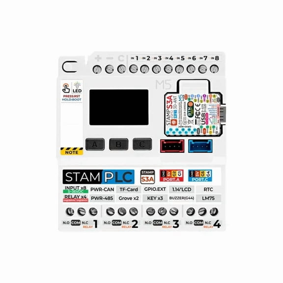 M5stamp PLC Controller Advanced M5stampS3 Module for Industrial Automation, IoT Projects, and Smart Home Applications,1 * M5stamp PLC Controller